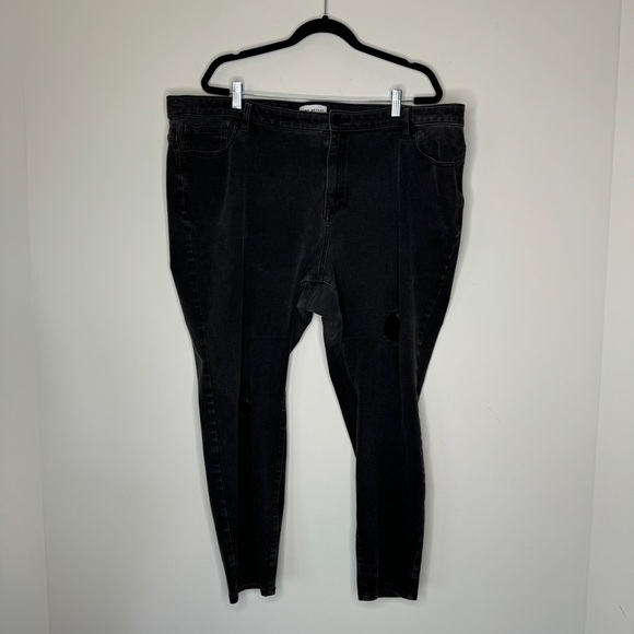 Lane Bryant Grey Distressed Skinny Jeans 26 - Picture 1 of 9